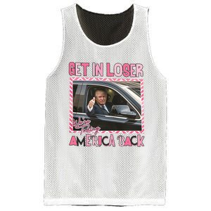 Donald Trump Get In Loser We Are Taking America Back Funny Trump Mesh Reversible Basketball Jersey Tank