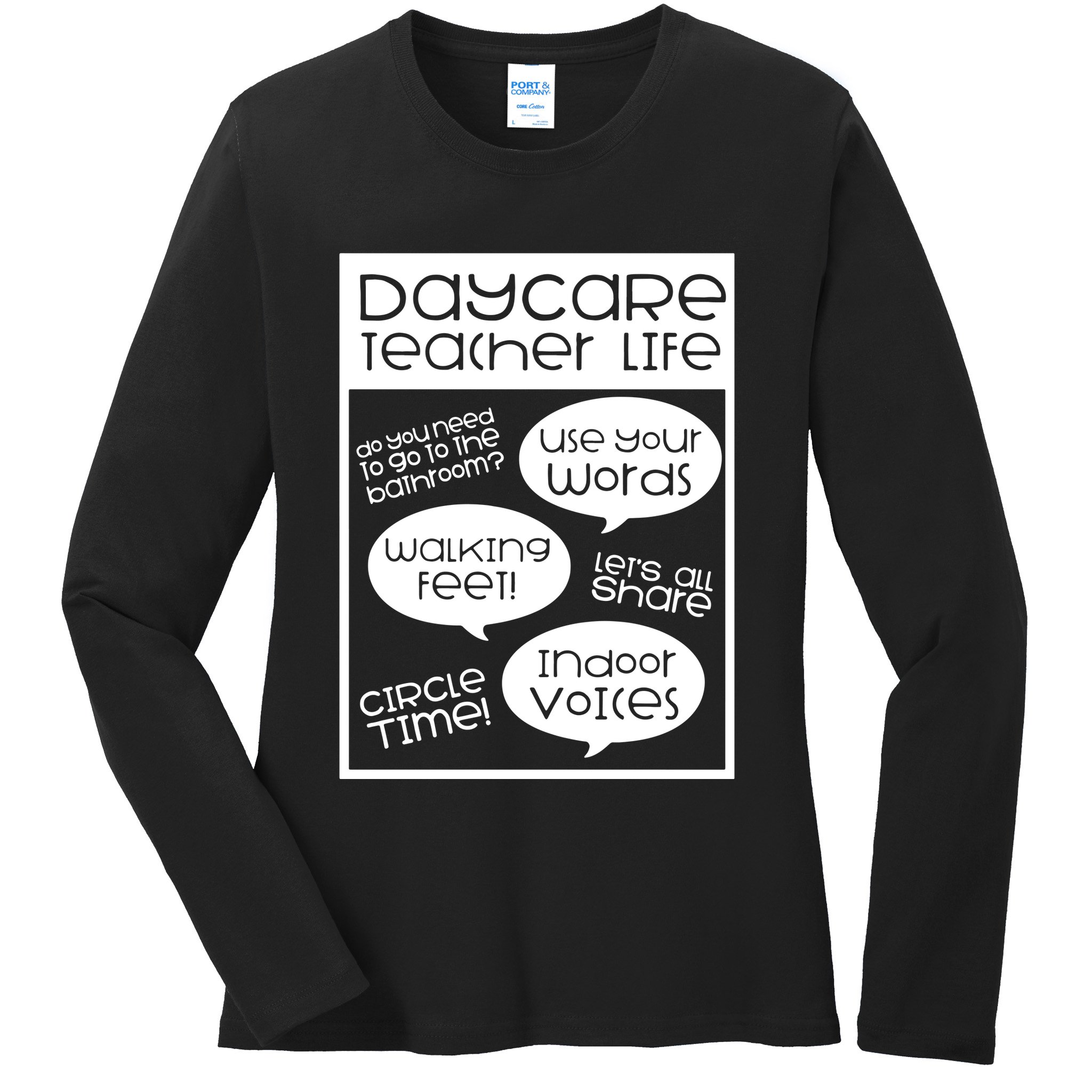 Daycare Teacher Gift Daycare Provider Gifts Thank You Preschool Ladies Long Sleeve Shirt