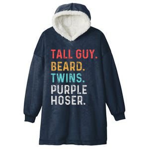 dude tall guy beard twins purple hoser Perfect Hooded Wearable Blanket