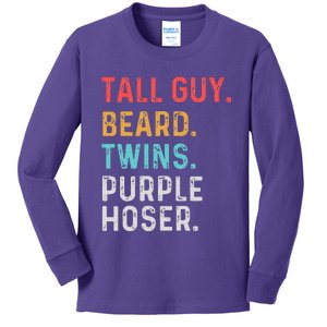 dude tall guy beard twins purple hoser Perfect Kids Long Sleeve Shirt