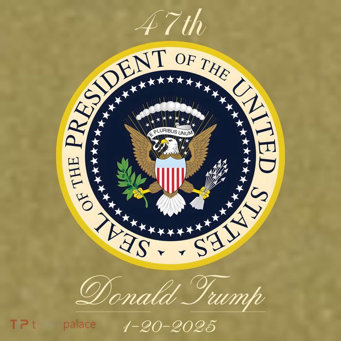 Donald Trump Gold Seal 47th President Garment-Dyed Women's Muscle Tee
