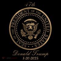 Donald Trump Gold Seal 47th President Tall T-Shirt