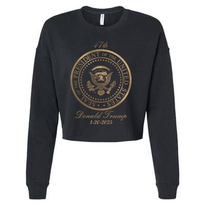 Donald Trump Gold Seal 47th President Cropped Pullover Crew