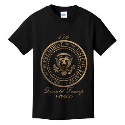 Donald Trump Gold Seal 47th President Kids T-Shirt