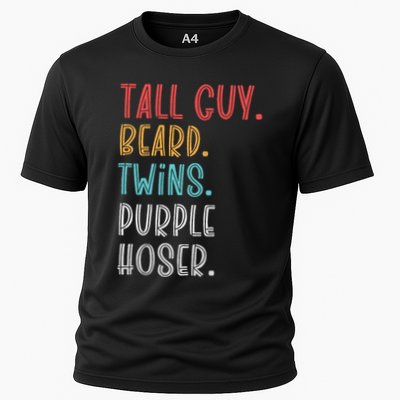 Dude Tall Guy Beard Twins Purple Hoser Funny Performance Shirt