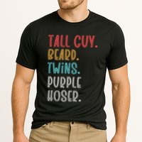 Dude Tall Guy Beard Twins Purple Hoser Funny Cooling Performance Crew T-Shirt