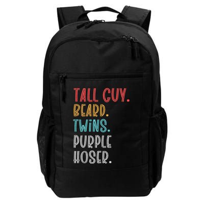Dude Tall Guy Beard Twins Purple Hoser Funny Backpack