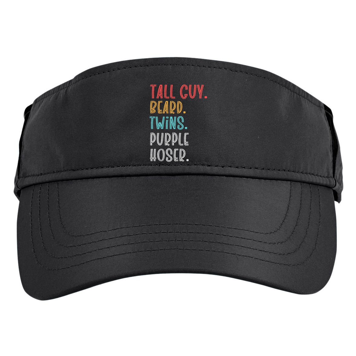 Dude Tall Guy Beard Twins Purple Hoser Funny Adult Drive Performance Visor