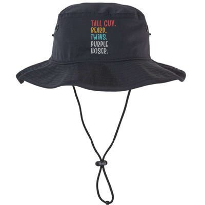 Dude Tall Guy Beard Twins Purple Hoser Funny Bucket Hat