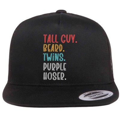 Dude Tall Guy Beard Twins Purple Hoser Funny Flatbill Hat