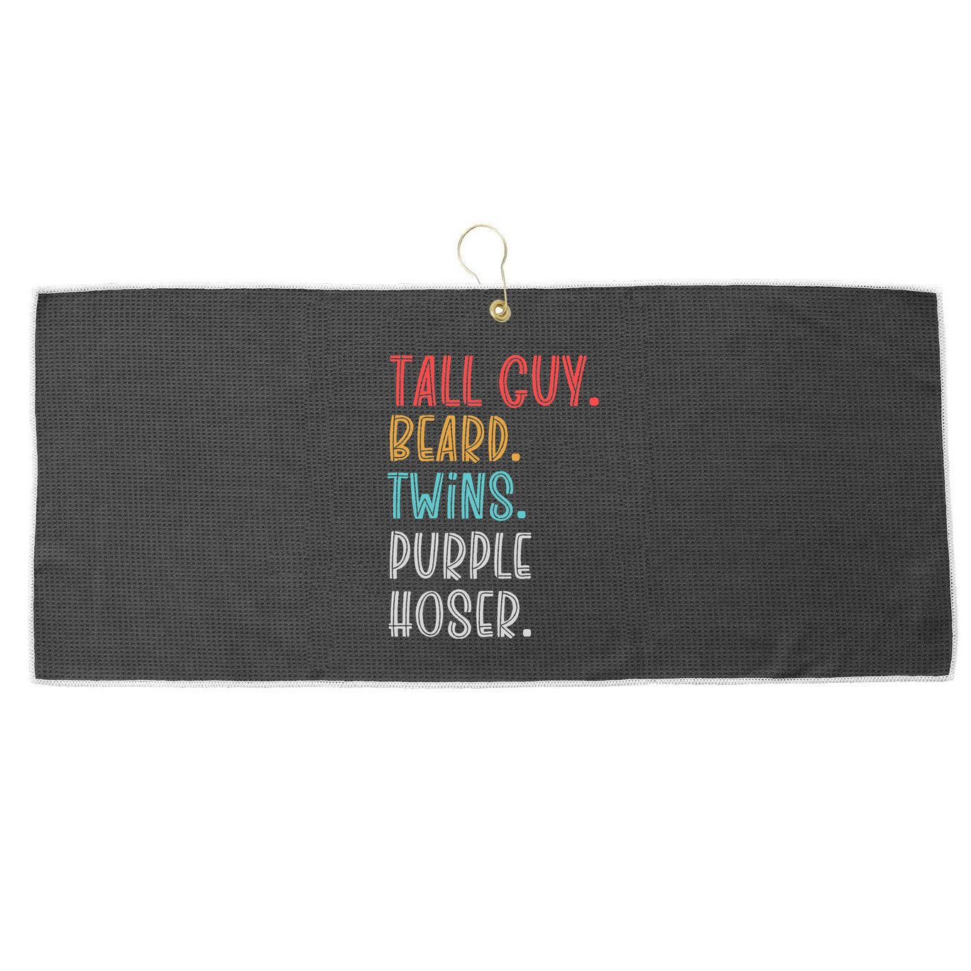 Dude Tall Guy Beard Twins Purple Hoser Funny Large Microfiber Waffle Golf Towel