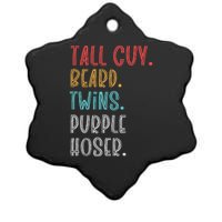 Dude Tall Guy Beard Twins Purple Hoser Funny Ceramic Star Ornament