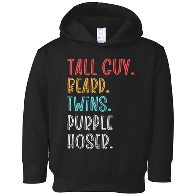Dude Tall Guy Beard Twins Purple Hoser Funny Toddler Hoodie