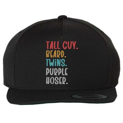 Dude Tall Guy Beard Twins Purple Hoser Funny Wool Snapback Cap