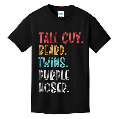Dude Tall Guy Beard Twins Purple Hoser Funny Kids T-Shirt