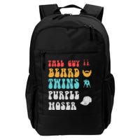 Dude Tall Guy Beard Twins Purple Hoser Funny Daily Commute Backpack