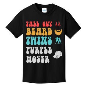 Dude Tall Guy Beard Twins Purple Hoser Funny Kids T-Shirt