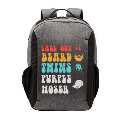 Dude Tall Guy Beard Twins Purple Hoser Funny Vector Backpack