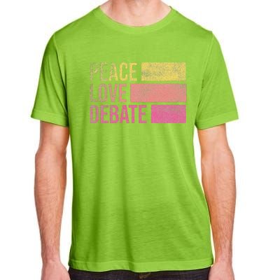 Debate Team Gifts Peace Love Debate Vintage Funny Debate Adult ChromaSoft Performance T-Shirt