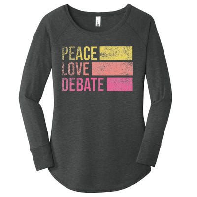 Debate Team Gifts Peace Love Debate Vintage Funny Debate Women's Perfect Tri Tunic Long Sleeve Shirt