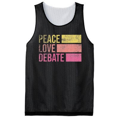 Debate Team Gifts Peace Love Debate Vintage Funny Debate Mesh Reversible Basketball Jersey Tank