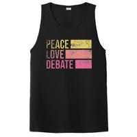 Debate Team Gifts Peace Love Debate Vintage Funny Debate PosiCharge Competitor Tank