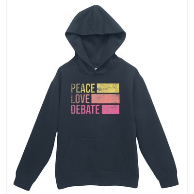 Debate Team Gifts Peace Love Debate Vintage Funny Debate Urban Pullover Hoodie