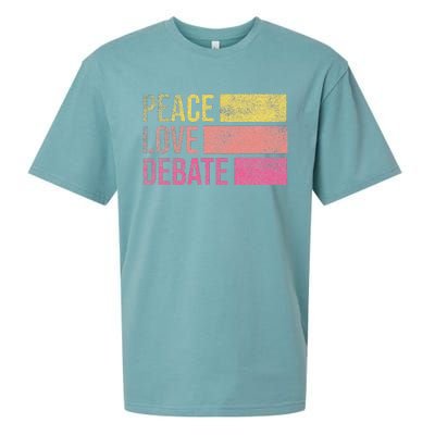 Debate Team Gifts Peace Love Debate Vintage Funny Debate Sueded Cloud Jersey T-Shirt