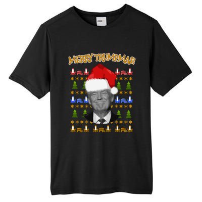 Donald Trump Gift Santa Ugly Christmas Merry Trumpmas Gift Tall Fusion ChromaSoft Performance T-Shirt