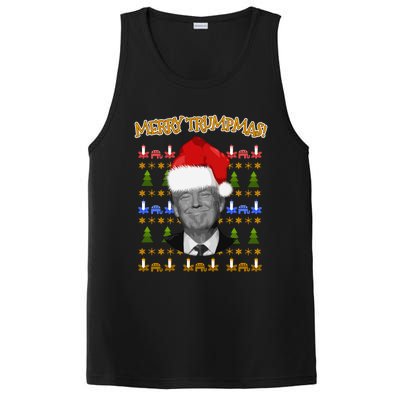 Donald Trump Gift Santa Ugly Christmas Merry Trumpmas Gift PosiCharge Competitor Tank