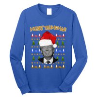 Donald Trump Gift Santa Ugly Christmas Merry Trumpmas Gift Long Sleeve Shirt