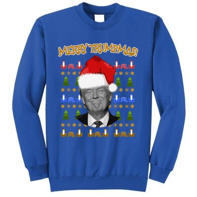 Donald Trump Gift Santa Ugly Christmas Merry Trumpmas Gift Sweatshirt