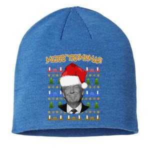 Donald Trump Gift Santa Ugly Christmas Merry Trumpmas Gift Sustainable Beanie