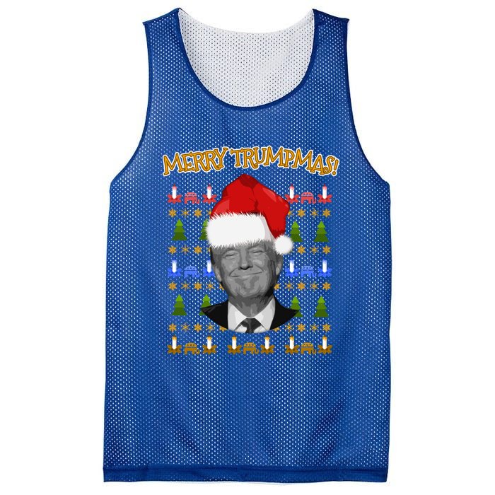 Donald Trump Gift Santa Ugly Christmas Merry Trumpmas Gift Mesh Reversible Basketball Jersey Tank