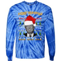 Donald Trump Gift Santa Ugly Christmas Merry Trumpmas Gift Tie-Dye Long Sleeve Shirt