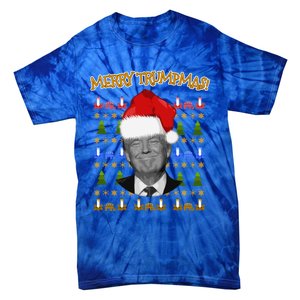 Donald Trump Gift Santa Ugly Christmas Merry Trumpmas Gift Tie-Dye T-Shirt