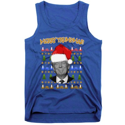 Donald Trump Gift Santa Ugly Christmas Merry Trumpmas Gift Tank Top