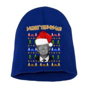 Donald Trump Gift Santa Ugly Christmas Merry Trumpmas Gift Short Acrylic Beanie