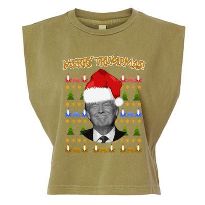 Donald Trump Gift Santa Ugly Christmas Merry Trumpmas Gift Garment-Dyed Women's Muscle Tee