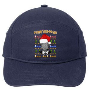 Donald Trump Gift Santa Ugly Christmas Merry Trumpmas Gift 7-Panel Snapback Hat