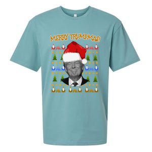 Donald Trump Gift Santa Ugly Christmas Merry Trumpmas Gift Sueded Cloud Jersey T-Shirt