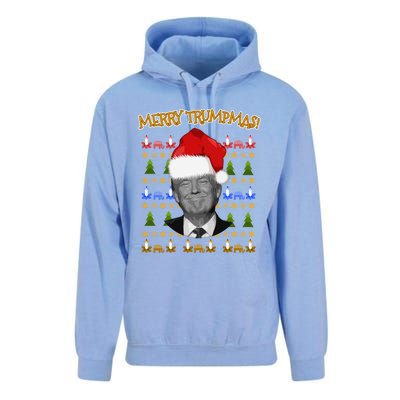 Donald Trump Gift Santa Ugly Christmas Merry Trumpmas Gift Unisex Surf Hoodie