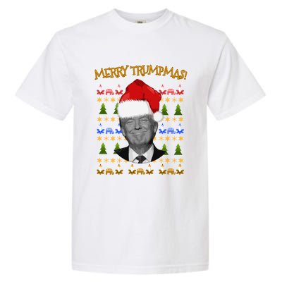 Donald Trump Gift Santa Ugly Christmas Merry Trumpmas Gift Garment-Dyed Heavyweight T-Shirt