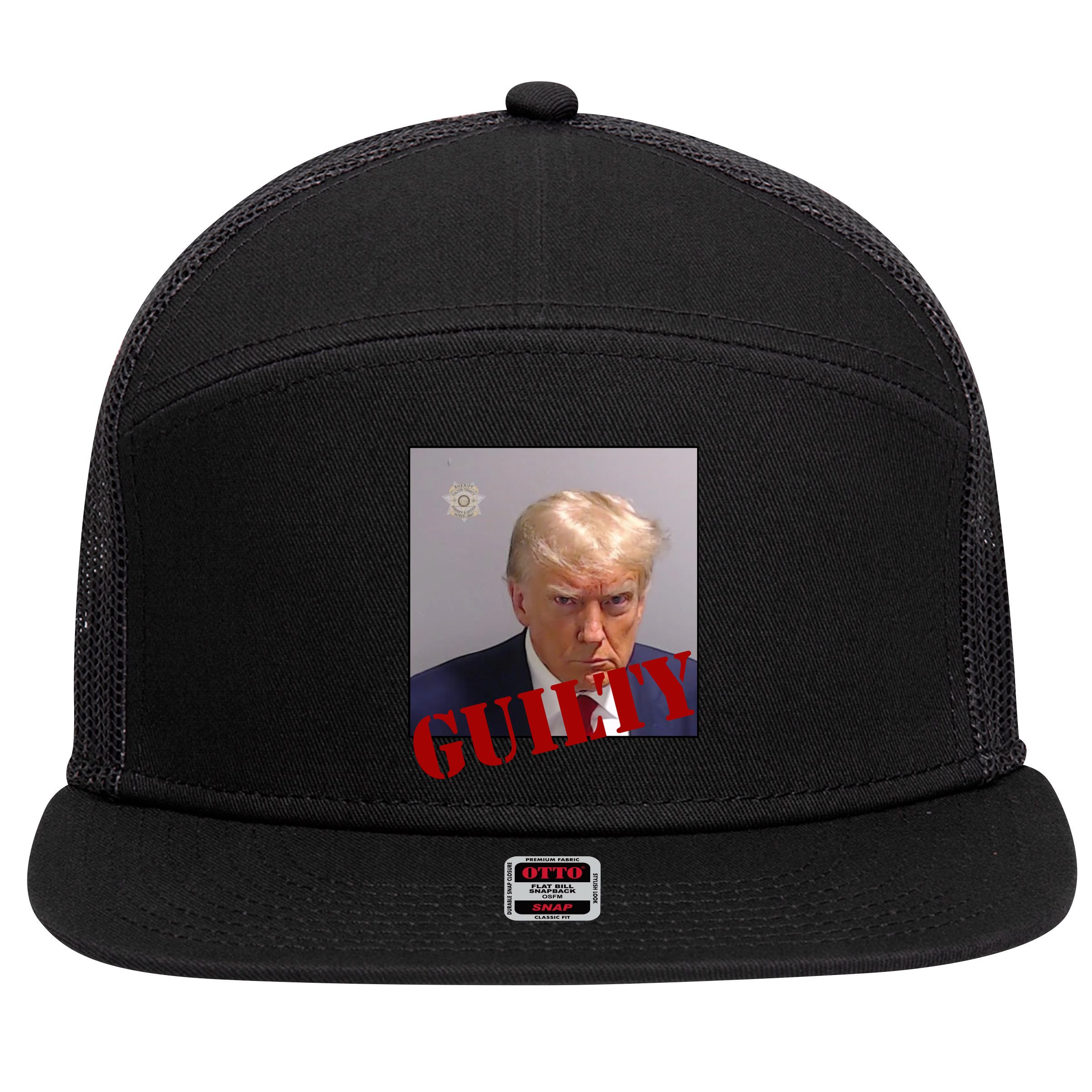 Donald Trump Guilty Mugshot 7 Panel Mesh Trucker Snapback Hat