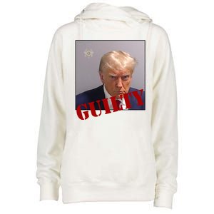 Donald Trump Guilty Mugshot Womens Funnel Neck Pullover Hood