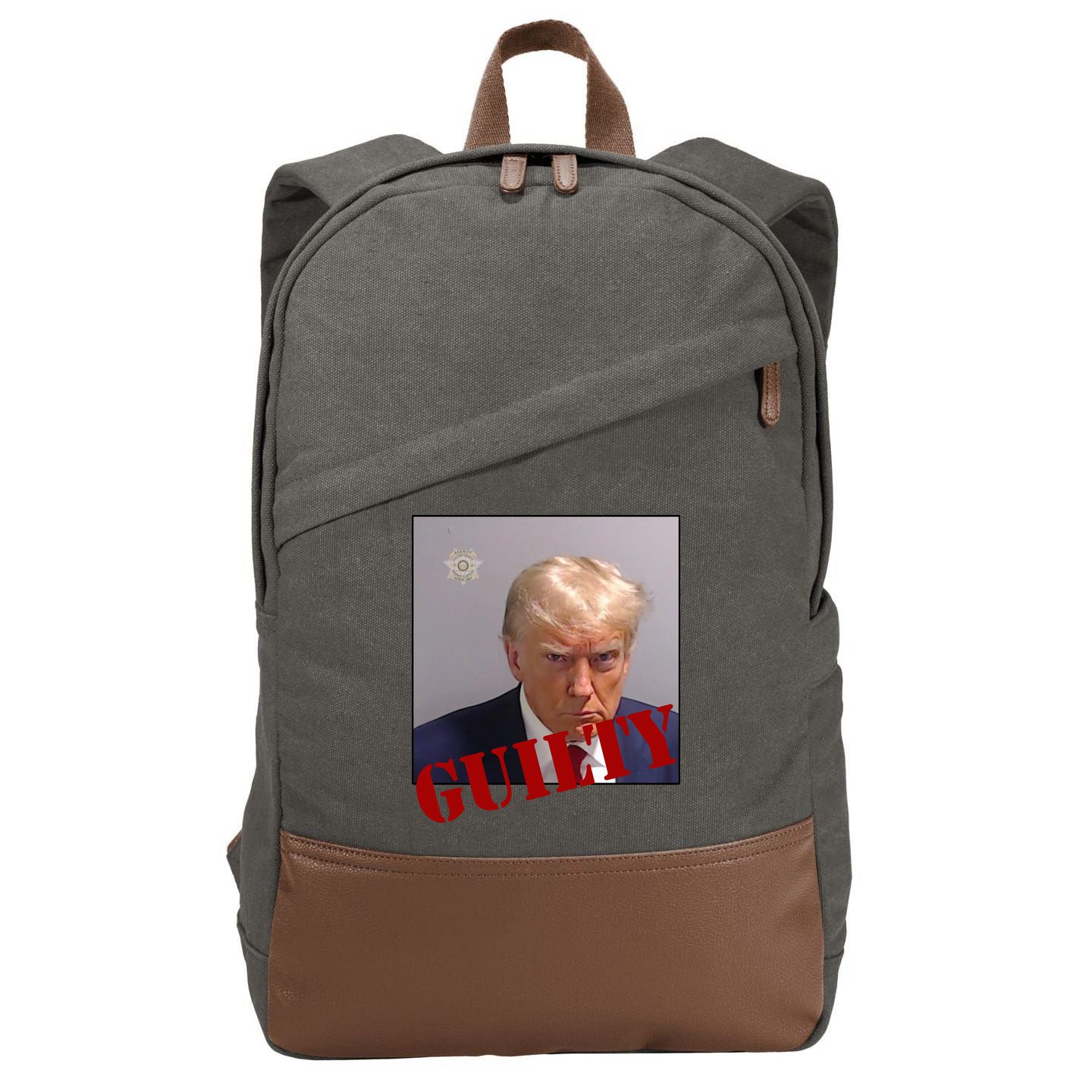 Donald Trump Guilty Mugshot Cotton Canvas Backpack