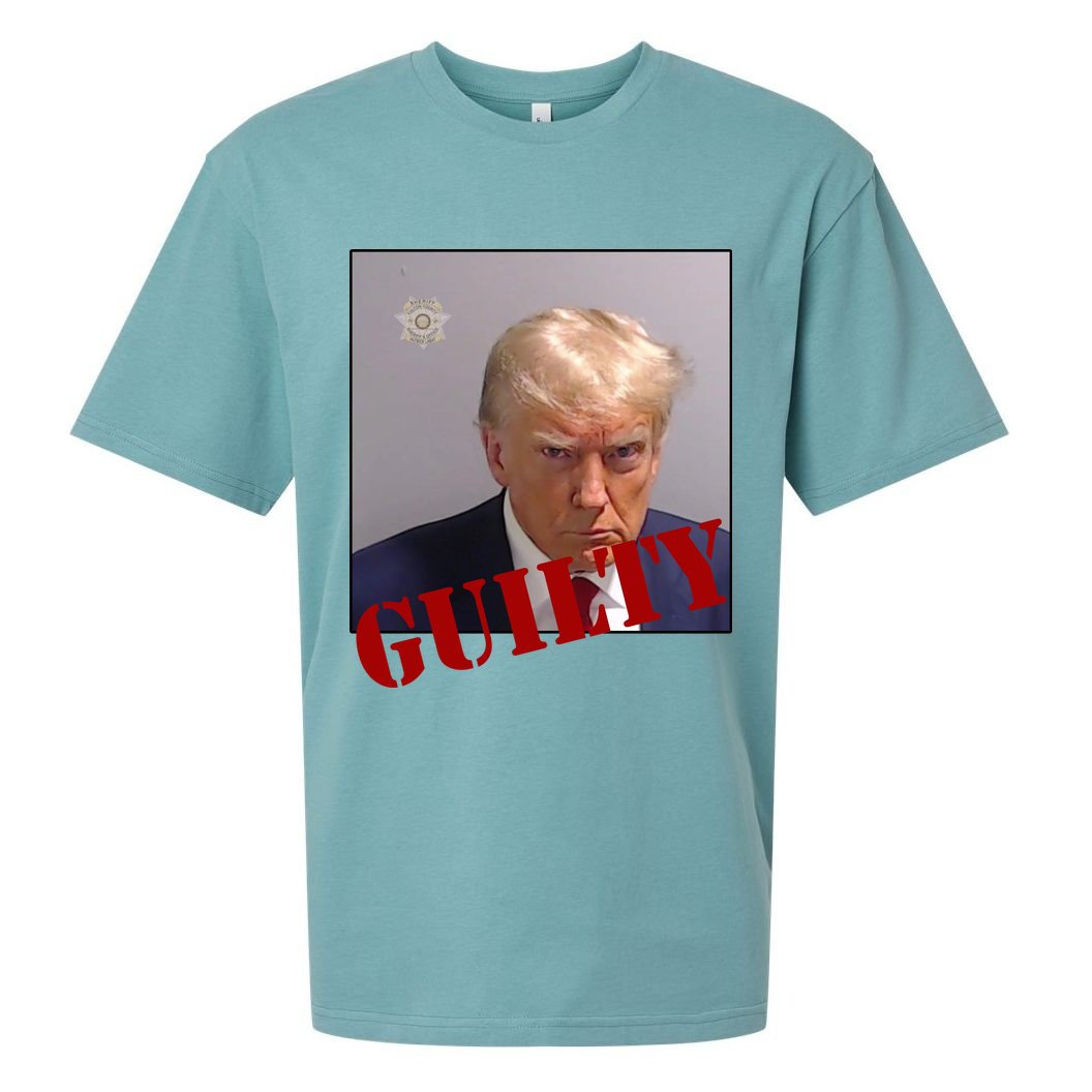 Donald Trump Guilty Mugshot Sueded Cloud Jersey T-Shirt