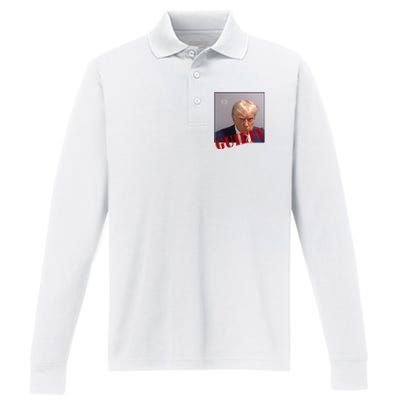 Donald Trump Guilty Mugshot Performance Long Sleeve Polo