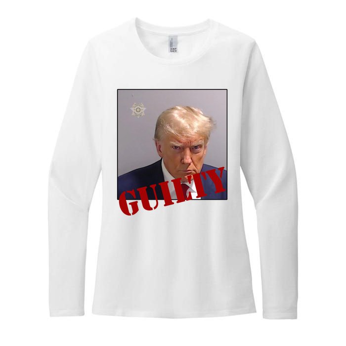 Donald Trump Guilty Mugshot Womens CVC Long Sleeve Shirt