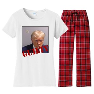 Donald Trump Guilty Mugshot Women's Flannel Pajama Set